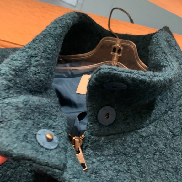 NWOT | LOFT Turquoise Teal Blue Boucle Wool Coat - Picture 6 of 8